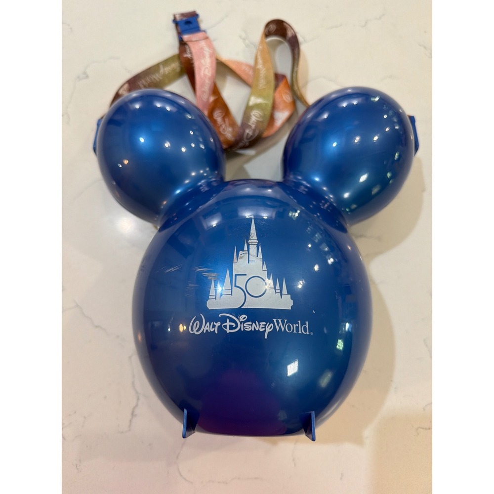 Disney World 50th Anniversary Mickey Balloon Popcorn Bucket Blue EARidescent